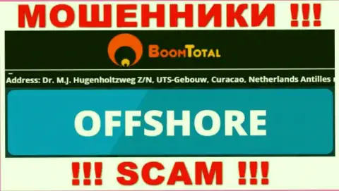 Boom Total - противозаконно действующая контора, расположенная в оффшорной зоне Dr. M.J. Hugenholtzweg Z/N, UTS-Gebouw, Curacao, Netherlands Antilles, будьте осторожны