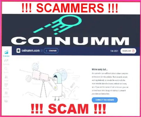 There is no information about Coinumm Com scammers on SimilarWeb