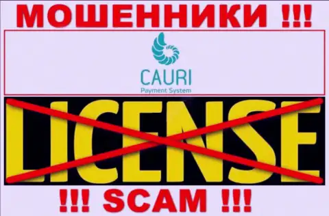 Мошенники Cauri промышляют нелегально, так как не имеют лицензии !!!