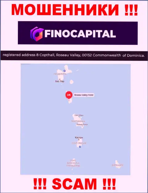 FinoCapital - МАХИНАТОРЫ, скрылись в оффшоре по адресу - 8 Коптхолл, Долина Розо, 00152 Содружество Доминики