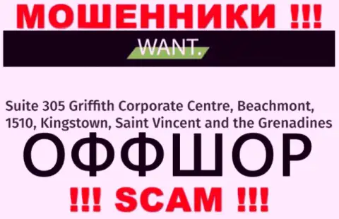 I-Want Broker - это ВОРЮГИ !!! Пустили корни в офшорной зоне - Suite 305 Griffith Corporate Centre, Beachmont, 1510, Kingstown, Saint Vincent and the Grenadines