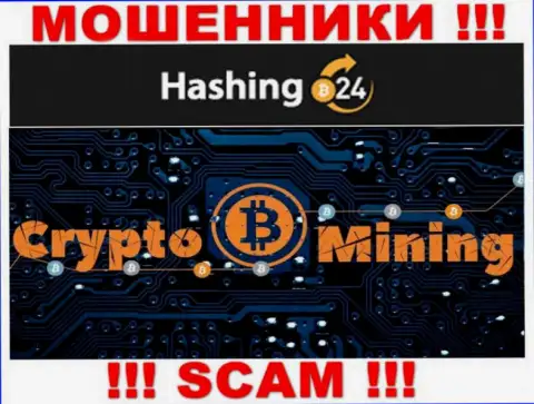 В internet сети действуют мошенники Hashing24, тип деятельности которых - Crypto mining