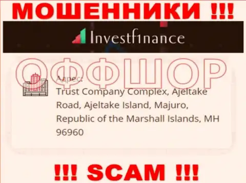 Не нужно совместно работать, с такими internet-обманщиками, как организация InvestF1nance, ведь пустили корни они в оффшорной зоне - Trust Company Complex, Ajeltake Road, Ajeltake Island, Majuro, Republic of the Marshall Islands, MH 96960