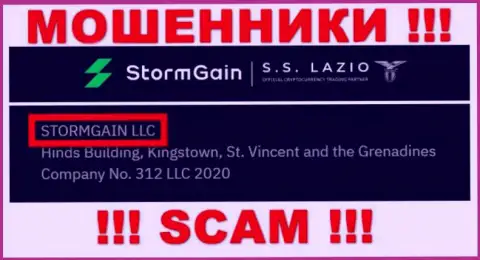 Информация о юридическом лице Storm Gain - им является организация STORMGAIN LLC