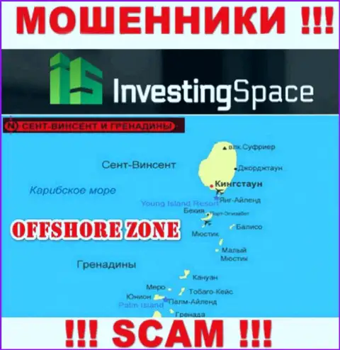 ИнвестингСпейс расположились на территории - St. Vincent and the Grenadines, избегайте взаимодействия с ними