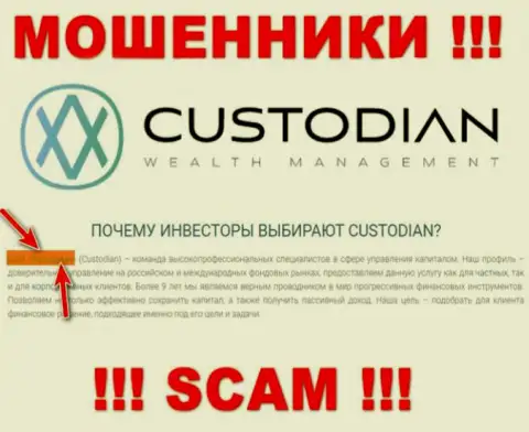 Юридическим лицом, управляющим мошенниками Кустодиан, является ООО Кастодиан