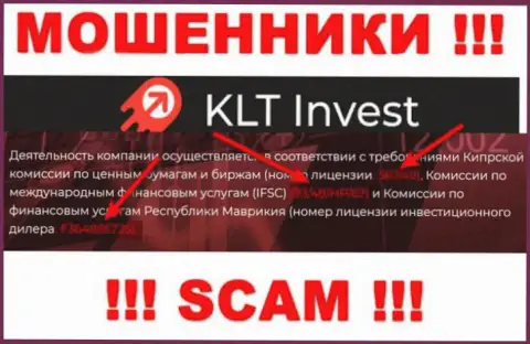 Хотя KLT Invest и размещают на портале номер лицензии, помните - они все равно МОШЕННИКИ !!!