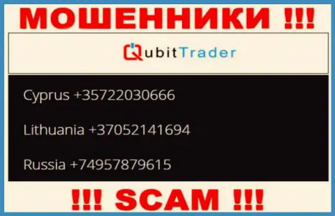 В арсенале у лохотронщиков из Qubit-Trader Com имеется не один номер телефона