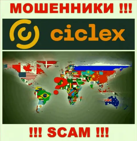 Юрисдикция Ciclex не показана на ресурсе компании это мошенники !!! Будьте бдительны !!!