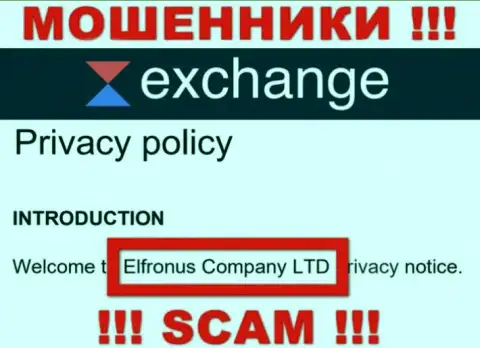 Инфа об юридическом лице Елфонус Компани ЛТД, ими является компания Elfronus Company LTD