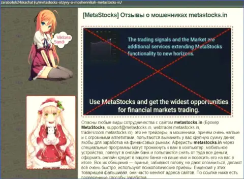 Интернет-сообщество не советует иметь дело с компанией MetaStocks