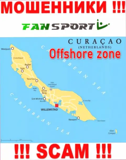 Оффшорное расположение Fan Sport - на территории Curacao