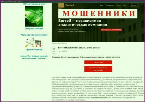 Обзор scam-проекта Borsell Ru - это МОШЕННИКИ !!!