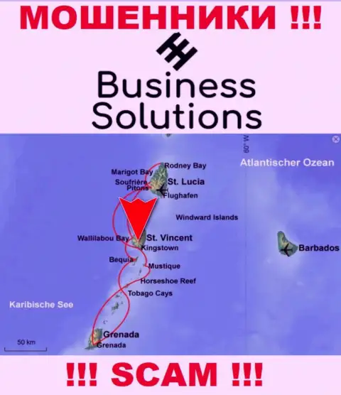 BusinessSolutions специально базируются в офшоре на территории Kingstown St Vincent & the Grenadines - это МОШЕННИКИ !!!