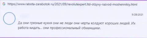 Негативный отзыв о компании RevolutExpert Ltd - это коварные интернет-воры