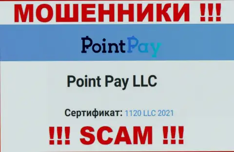 Регистрационный номер жульнической конторы PointPay - 1120 LLC 2021
