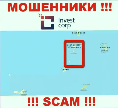 Мошенники InvestCorp расположились на территории - Kingstown, St Vincent and the Grenadines