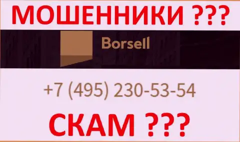 С какого номера телефона станут названивать интернет мошенники из Borsell Ru неизвестно, у них их множество