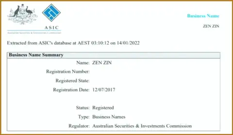 Регистрация биржевой организации Zinnera австралийским регулятором