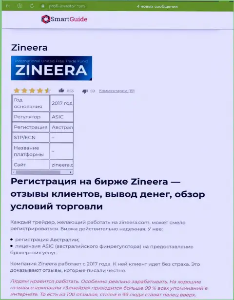 Обзор правил регистрации на официальном веб-сервисе биржи Zinnera, предложен в обзорной публикации на сайте smartguides24 com