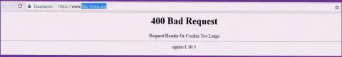 Официальный интернет-портал форекс дилера Фибо-форекс Орг несколько дней вне доступа и показывает - 400 Bad Request (неверный запрос)