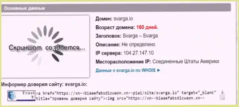 Возраст домена Форекс дилера Сварга, исходя из инфы, полученной на web-сайте doverievseti rf
