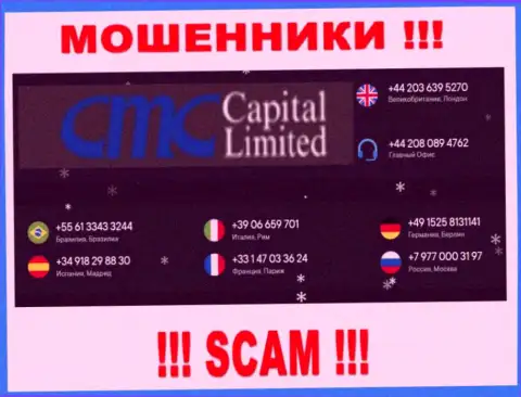 Вам стали трезвонить интернет-обманщики CMC Capital с разных телефонов ??? Отсылайте их подальше